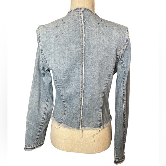 ๐HP๐Express Jeans Denim Raw Edged Jacket - Picture 4 of 10
